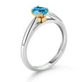 thumbnail image 3 of Gem Stone King 0.55 Ct Oval Swiss Blue Topaz 925 Silver and 10K Yellow Gold Solitaire Engagement Ring (Size 6), 3 of 4