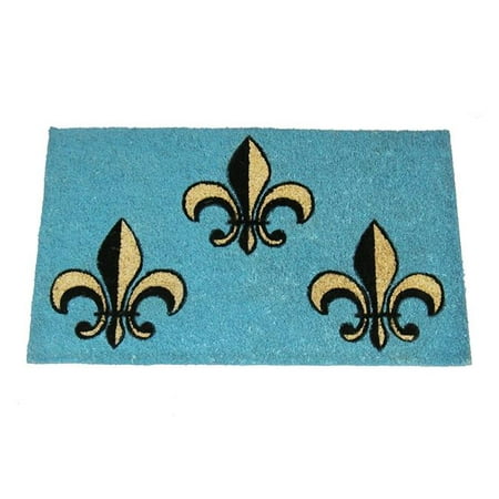 Fleur De Lis Door - Geo Crafts G210 FLEUR DE LIS 18 x 30 in. PVC Backed Coir Design Door Mat