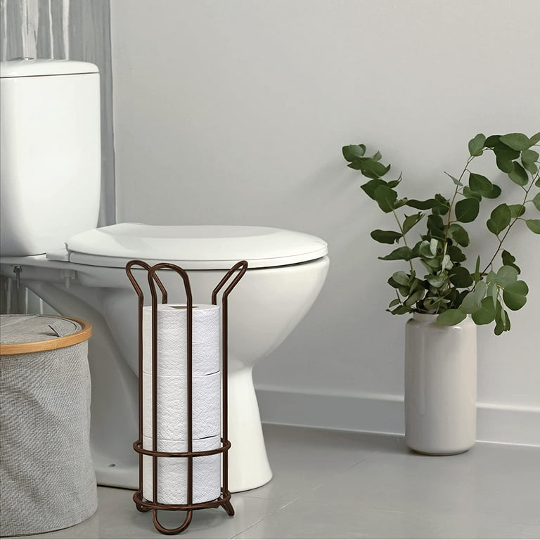 BROOKSTONE, Bronze Toilet Paper Holder, Freestanding Bathroom Tissue  Organizer, Minimalistic Storage Solution, Modern