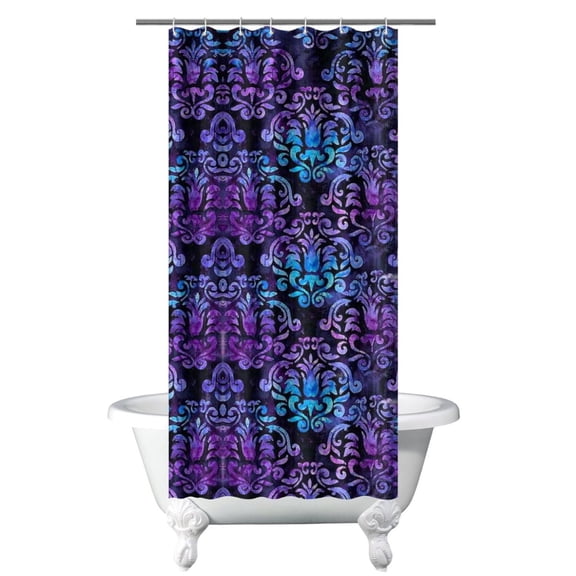Small Stall Narrow Shower Curtain 36"W x 72"L – Tropical Bohemian Leaves, Mid-Century Abstract Boho Botanical Bathroom Decor, Vintage Floral Palm Leaf Pattern, Rustic Tribal Folk Style