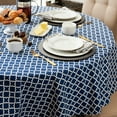 thumbnail image 3 of Nautical Blue Lattice Tablecloth 70 Round, 3 of 8