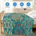 thumbnail image 4 of Green Boho Cooling Blanket,Lightweight Breathable Summer Throw Blanket with Double Sided Cold Effect,Shabby Vintage Ethnic Abstract Floral Art Picnic Blankets Bed Sheet for Hot Sleepers 30"x40", 4 of 8