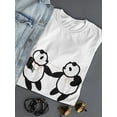 thumbnail image 3 of Panda Linked Hearts Women White T-Shirt, Female Large, 3 of 4