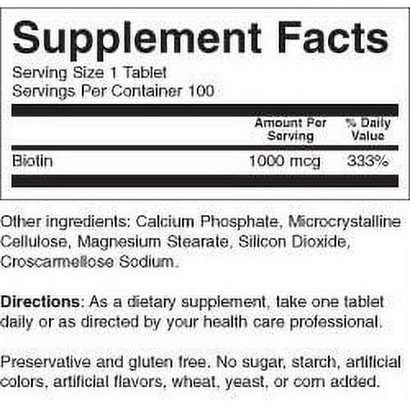 Nature's Blend Biotin Hi-Potency 1,000 mcg 100 Tabs