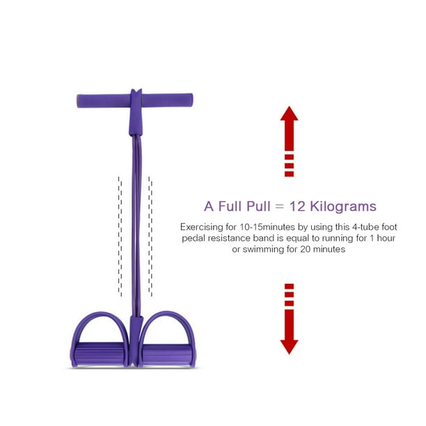 Tirador De Pedales De Fitness, 4 Tubos, Cuerda Elástica | Cuotas Sin