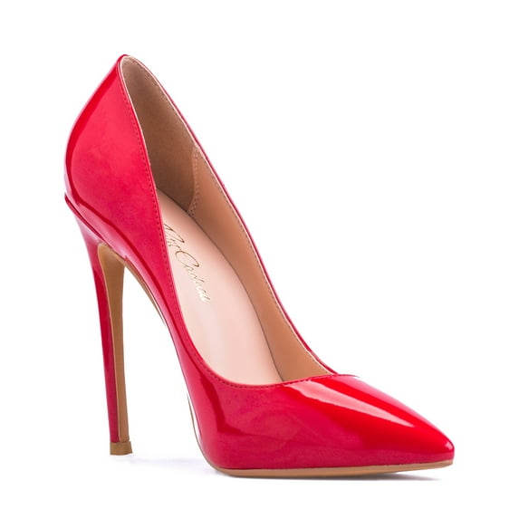 Leona - Women's Classic & Sexy Pointed Toe Slip on Pumps with 5" Stiletto High Heels. Handmade to perfection. Size 9