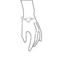 thumbnail image 3 of Bling Jewelry Womens White Double Strand Braided Leather Bracelet Heart Charms Stainless Steel, 3 of 4