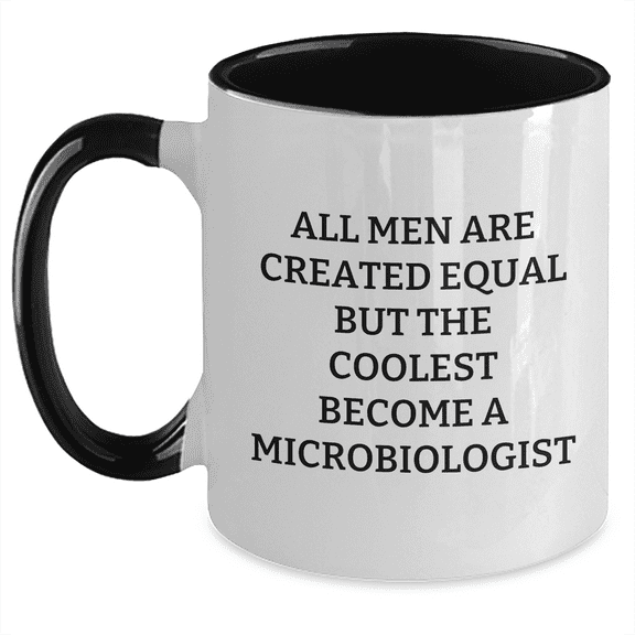 Funny Microbiologist Gifts, Men's Two Tone Coffee Mug, Graduation Unique Gifts from Friends, Gifts for Microbiologist, Inspirational Quote