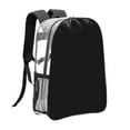 thumbnail image 3 of Honeii Black Print Clear Backpack Heavy Duty Transparent Bag 17" See Through BookBag for Women Men Adults Work Festival Sports Travel, 3 of 7