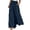 01-Blue1780, variant on Womens Paperbag Waist Wide Leg Palazzo Pants Tie Closure Side Pockets Vacation Trousers Brown Size S