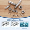 thumbnail image 4 of 10Pack Slotted Cylindrical Pin, M2 x 14mm 304 Stainless Steel Dowel with Nut, 4 of 6