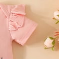 thumbnail image 6 of HCNTES Toddler Baby Girls Daily Loungewear Wear Breathable Short Sleeve Romper Matching Elastic Bottoms Children Kids Girls Summer Outfits Set(L01-Light Pink,0-3 Months), 6 of 6