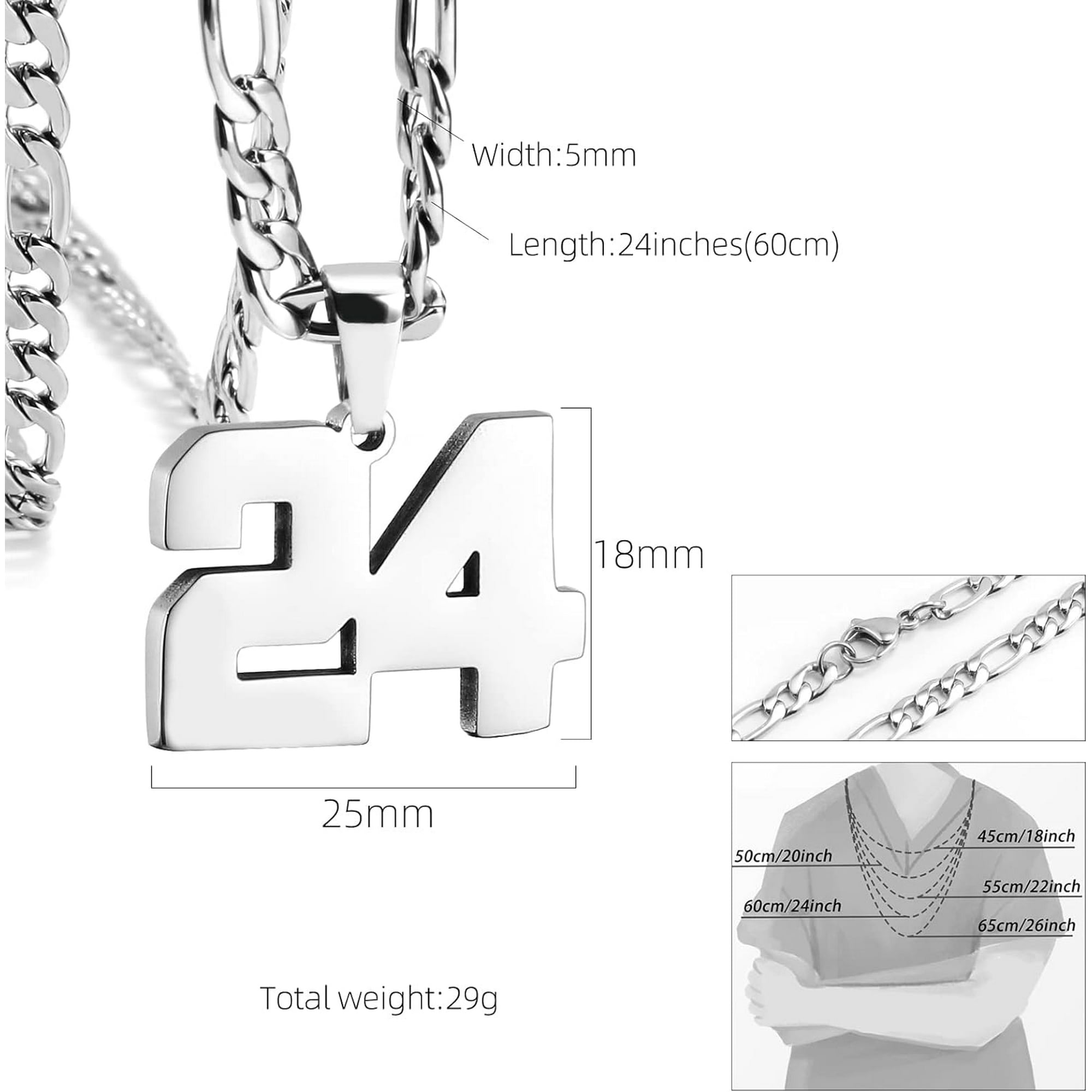 GHSDFBB Personalized Jersey Number Necklaces for Mens Athletes Stainless Steel Sport Number Pendant Chain for Boys Baseball Basketball Football Team Inspiration Jewelry with Gifts Walmart