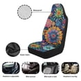 thumbnail image 5 of Uorisanigo Hippie Flower Car Front Seat Covers Waterproof Car Seat Cover Stretch Polyester Fabric Cover Non Slip Fashion Auto Interior Universal for Cars Truck SUV Van, 5 of 7