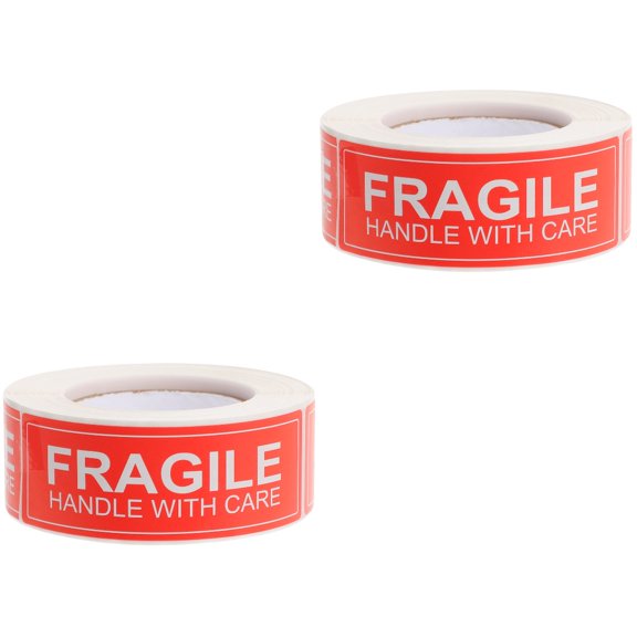 MLINS  2 Rolls Packing Tape with Dispenser Fragile Express Labels Decal Stickers