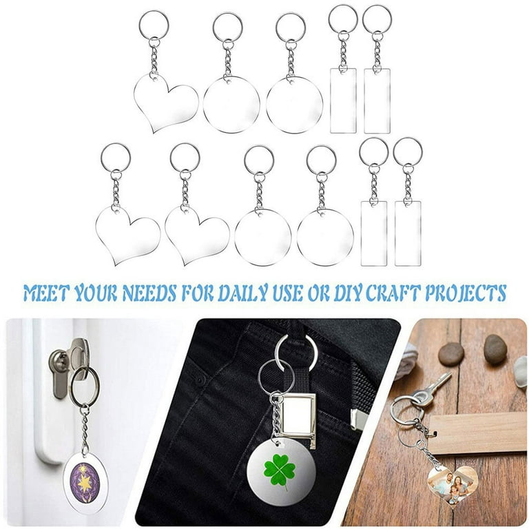 24pcs Acrylic Keychain Blanks Bulk Acrylic Keychains Blank Acrylic Keychain  Pendants