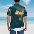 thumbnail image 4 of Sikiie World Map Print Men's Hawaiian Shirt, Summer Beach Button Pocket Short Sleeve T-Shirt,X-Large, 4 of 7