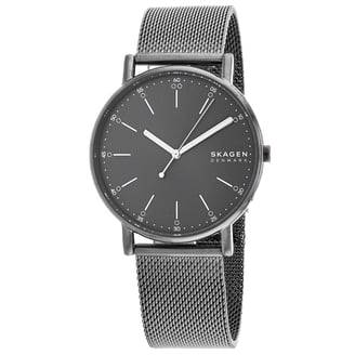 Skagen SKW6784 Ancher Skeleton Stainless Steel Mesh Black Dial 