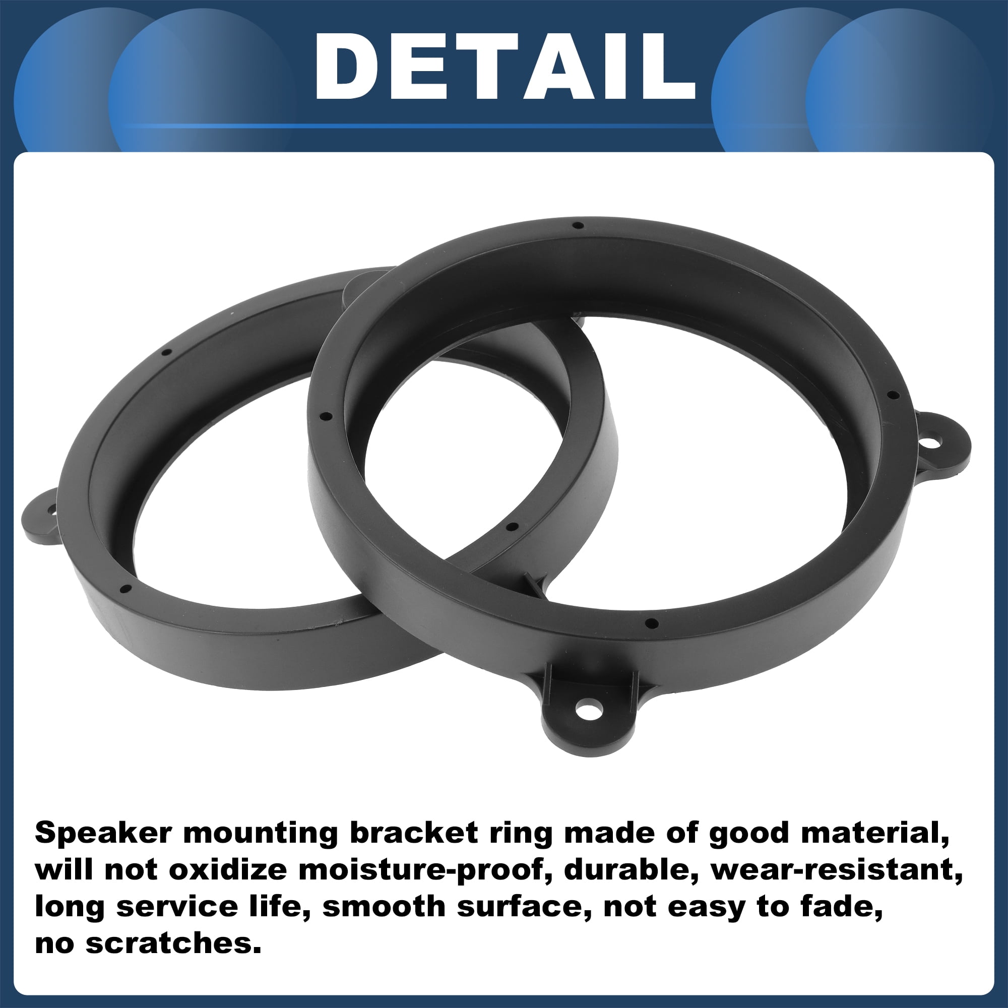 Unique Bargains Speaker Spacer Ring for 6.5 for Subaru Outback 2003-2020 ABS Black