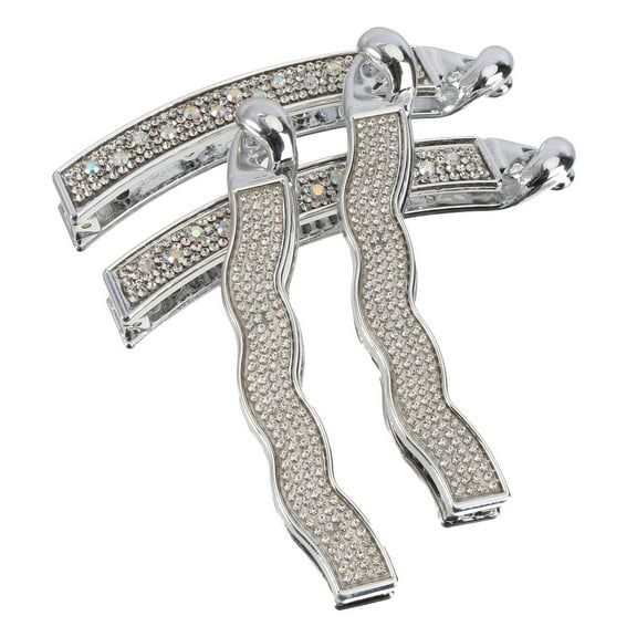 Supvox 4Pcs Hair Clip Rhinestones Plastic Banana Clips for Women Other Occasions Hair Styling