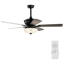 Gymax 52'' Ceiling Fan with 3 Wind Speeds 5 Reversible Blades & Remote Control Grey