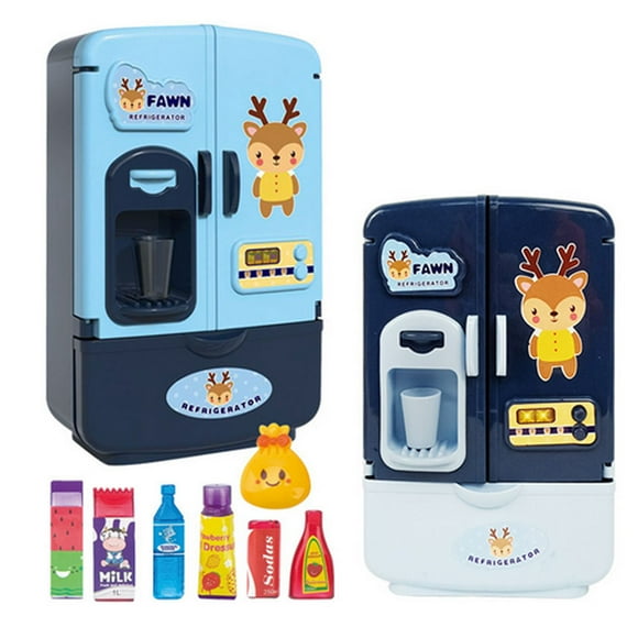 1 Set Puzzle Simulation Fun for toddlers 1-3 refrigerator Smart Refrigerator Toys Home Appliances Children Pretend Play Double Door Fridge Kitchen Toy