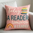 thumbnail image 5 of Reading Corner Decorative Throw Pillow Covers,Letter Print Throw Pillowcase,Fashion Minimalist Design for Study Room,Living Room,Sofa Decor and Reader Book Lover Gifts,17.71x17.71 Inch, 5 of 9