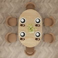 thumbnail image 6 of 59-Inch Extendable Round Dining Table for Dining Room, 4-6 People Mid Century Modern Expandable Kitchen Dinner Tables with Oval Wood Top and Industrial Metal Frame for Home, Small Space, Light Oak, 6 of 7