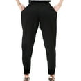 thumbnail image 5 of Women's Classic Knit Pants-Pull On Dressy Casual Slacks Elastic Waist,Tapered Leg,Side Seam Pockets, 5 of 5
