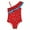 Red, variant on KYAIGUO Girls One Piece Swimsuits Toddler Girls Sleeveless Irregular One-Piece Swimsuit Ruffle Swimwear for Kids 5-12 Years Old