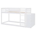thumbnail image 5 of Harper & Bright Designs Twin over Twin Bunk Bed with 4 Drawers and 3 Storage Shelves, Wooden Bunk Bed Frame with Ladder for Bedroom, White, 5 of 17