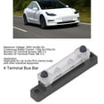 thumbnail image 3 of Power Distribution Block,  Conductivity 4 Terminal Bus Bar Easy Installation Wire Management High Strength  for Car Black,Red, 3 of 7
