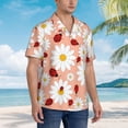 thumbnail image 5 of Goofa Daisy and Ladybug Hawaiian Shirt for Men, Unisex Summer Beach Casual Short Sleeve Button Down Shirts,Aloha Tropical Floral print shirt-Medium, 5 of 9