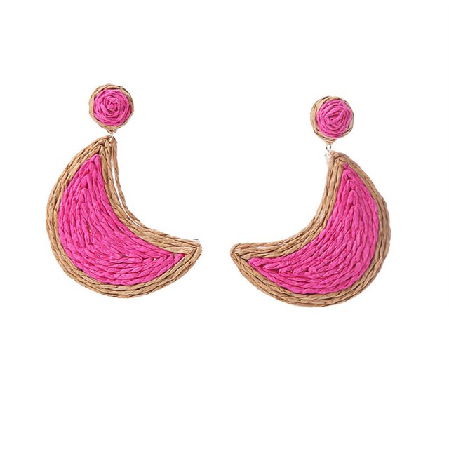 Minnieouse 1 par de pendientes Vintage tejido colgante joyería novias esposa regalo colgante accesorio para el hogar al aire libre causal Ropa, zapatos y accesorios Miscelánea Rosa oscuro Minnieouse AP011242-03