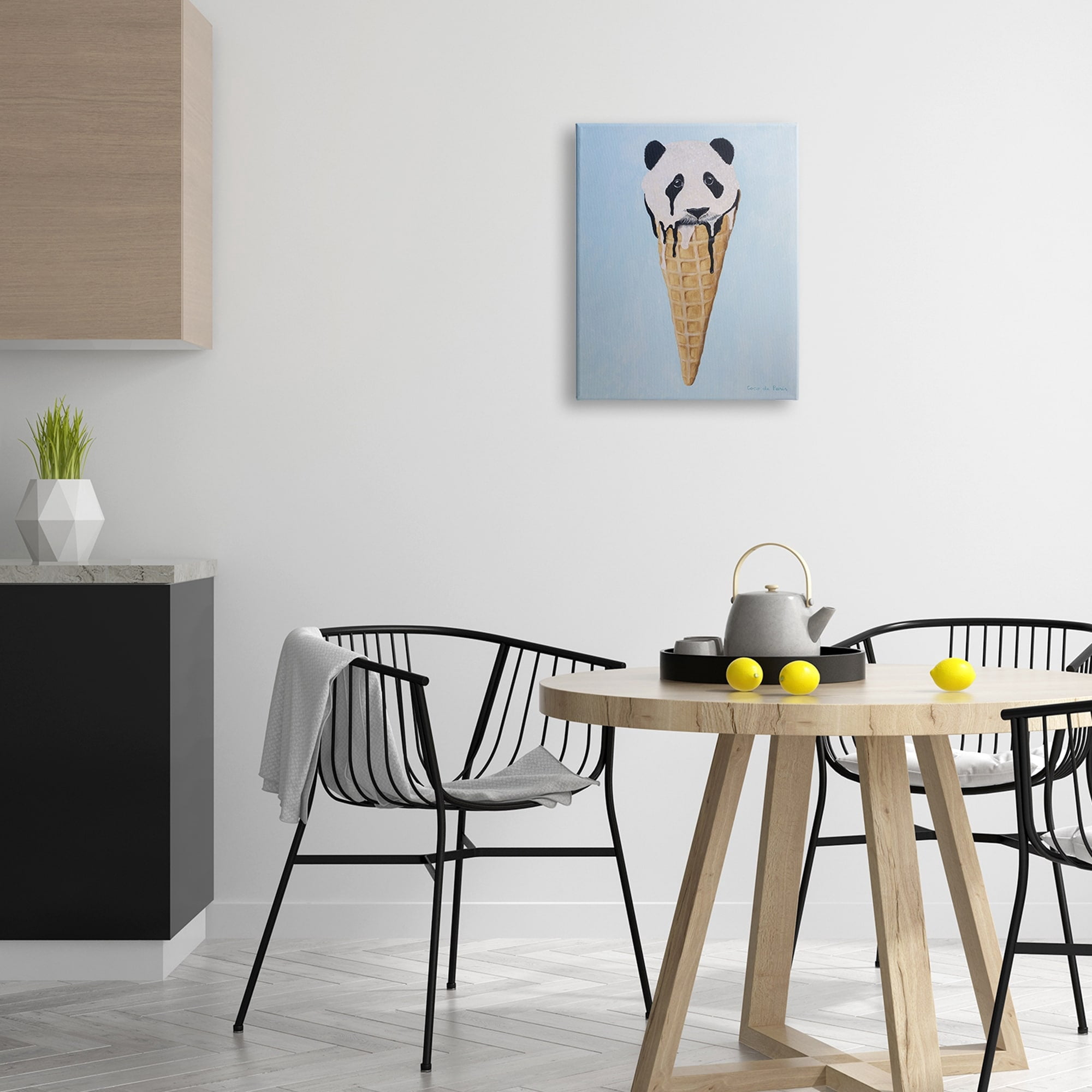 Stupell Industries Adorable Panda Bear Ice Cream Waffle Cone , 24 x 30, Design by Coco de Paris