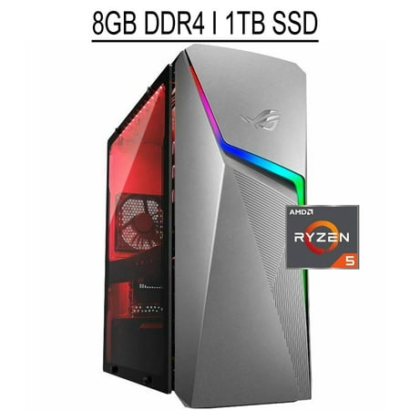 Asus ROG Strix Gaming Desktop Computer AMD Quad-Core Ryzen 5 3400G 8GB DDR4 1TB SSD NVIDIA GeForce GTX 1650 4GB HDMI WiFi5 Bluetooth Win10 Gray