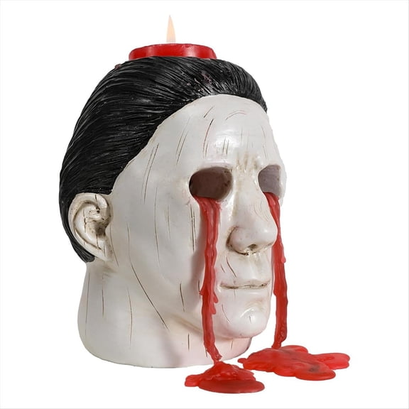 Rollbacks & More Halloween Candle Holder Statue with Bleeding Eyes Decor Horror Candlestick Decoration