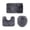 Batik Gray, variant on Bathroom Rug Set 3 Pieces Solid Color Bath Mat U Shaped Contour Rug and Toilet Seat Cover Non Slip Set(Neon Green)