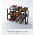 thumbnail image 3 of Yamazaki Home Expandable Shoe Rack - Two Sizes, Black, Steel, Double, Holds 6 to 12 shoes, Expandable, 3 of 7