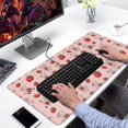 thumbnail image 2 of Long Mouse Pads for Desk,Pink Cow Strawberry Pattern Desk Mats on Top Of Desks, Desk Mouse Pad Extra Large with 3mm Non-Slip Base and Stitched Edge for Gaming,Office,Work,Home 31.5"x15.7", 2 of 6