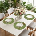 thumbnail image 2 of VCVCOO Round Placemats Set of 4, 15 inch Grass Green PET Table Mats Washable Heat Resistant for Dining Table Wedding Holiday Party, 2 of 11