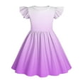 thumbnail image 7 of Spazoro Kids Girls Dresses, Flutter Sleeves with Gradient Color 2025 New Style Round Neck Princess Dress for Child Girls Purple Size 3 T, 7 of 7