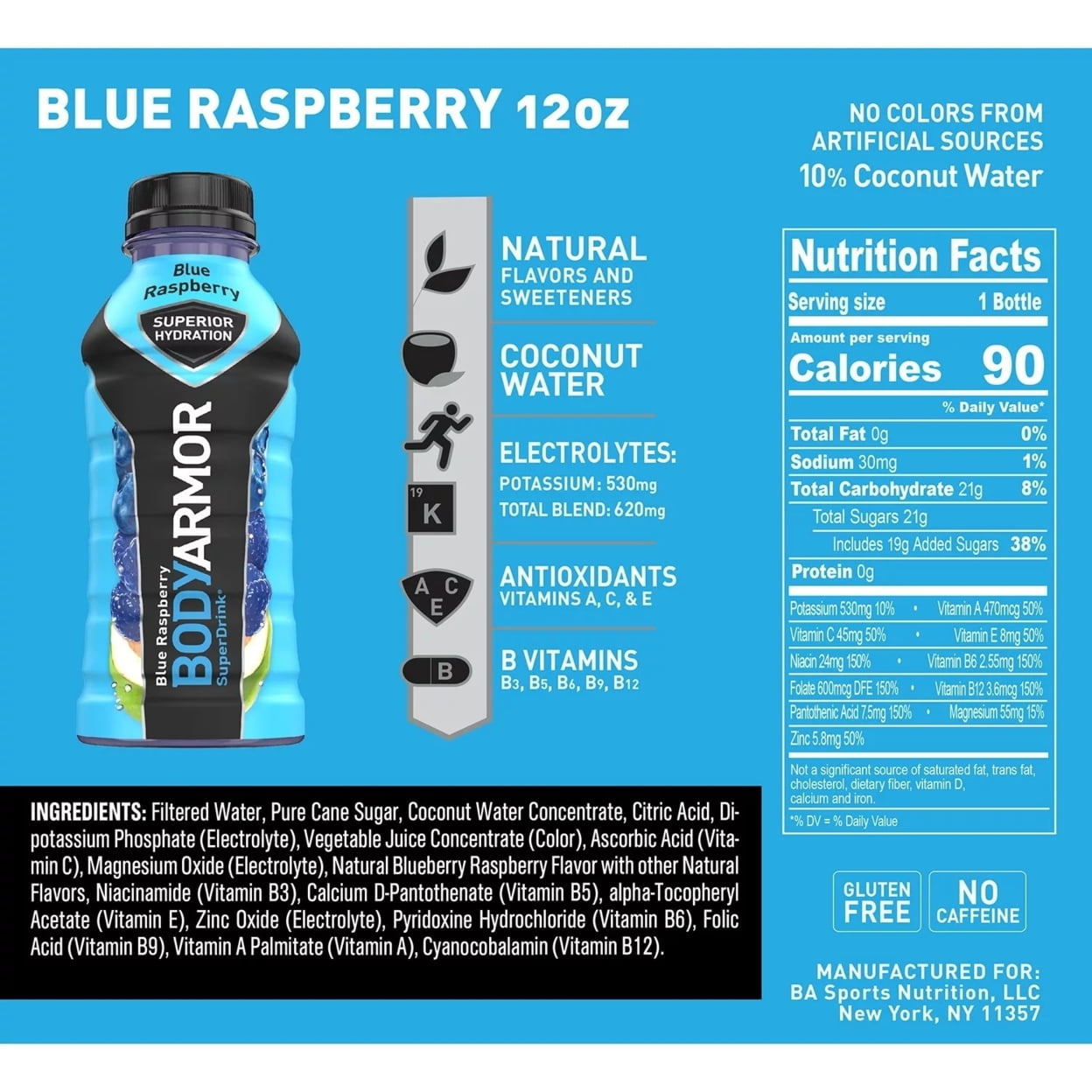 BodyArmor Sports Drink Variety Pack 12 Fluid Ounce (Pack of 24)