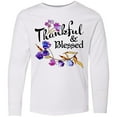 thumbnail image 3 of Inktastic Thankful and Blessed Inspirational Saying with Flowers Long Sleeve Youth T-Shirt, 3 of 5