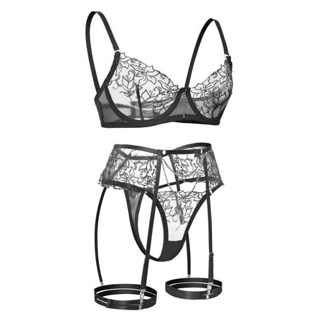 42 H Bras for Plus Size Women Push Up Bra No Underwire Women Sexy Lingerie Sexy Lace Pajamas Hot Embroidery Chain Lace Elegant Underwear Sexy Set