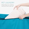 thumbnail image 3 of Navaris Pet Laundry Bag - Wash Bag Fur Catcher for Washing Machine - Dog Horse Cat Hair Trap Zip Bag for Pets Towels Bedding Rug - 31.10 x 27.75 inches - Blue, 3 of 6