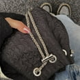 thumbnail image 4 of Women Bucket Bags Chains Rhinestone Drawstring Ladies Handbags Purse (Pink), 4 of 8