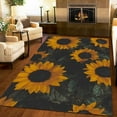 thumbnail image 2 of Yellow Sunflower Plant Area Rugs,Green Flowers Leaves Pastoral Style Bedroom Rug, Indoor Area Rug Machine Washable With Backing Apply To Cafe Office Door Mats Porch Bathroom 2x3ft, 2 of 6