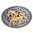 thumbnail image 1 of Hebilla de cinturón BLESIY Oval de Aleación para Vaquero Caballo, 1 of 8