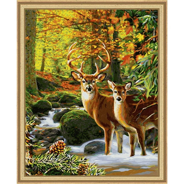 Schipper Deer in the Forest Paint-by-Number Kit - Walmart.com - Walmart.com